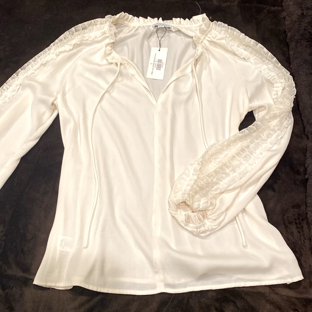 Willa Lace Sleeve Blouse - Ivory